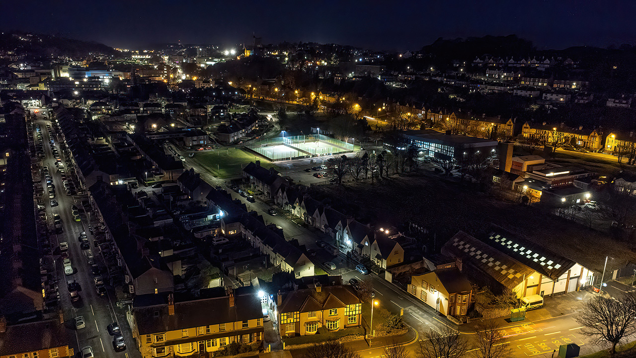 Bangor By Drone @ Night, Bangor, North Wales