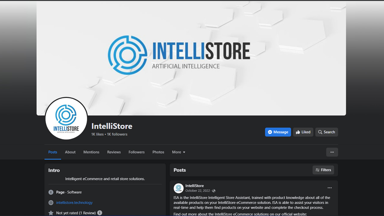 IntelliStore AI Facebook Page Setup