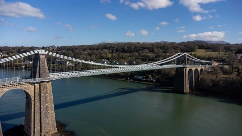 Menai Bridge By Drone, Bangor, North Wales image 2