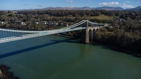 Menai Bridge By Drone, Bangor, North Wales image 3